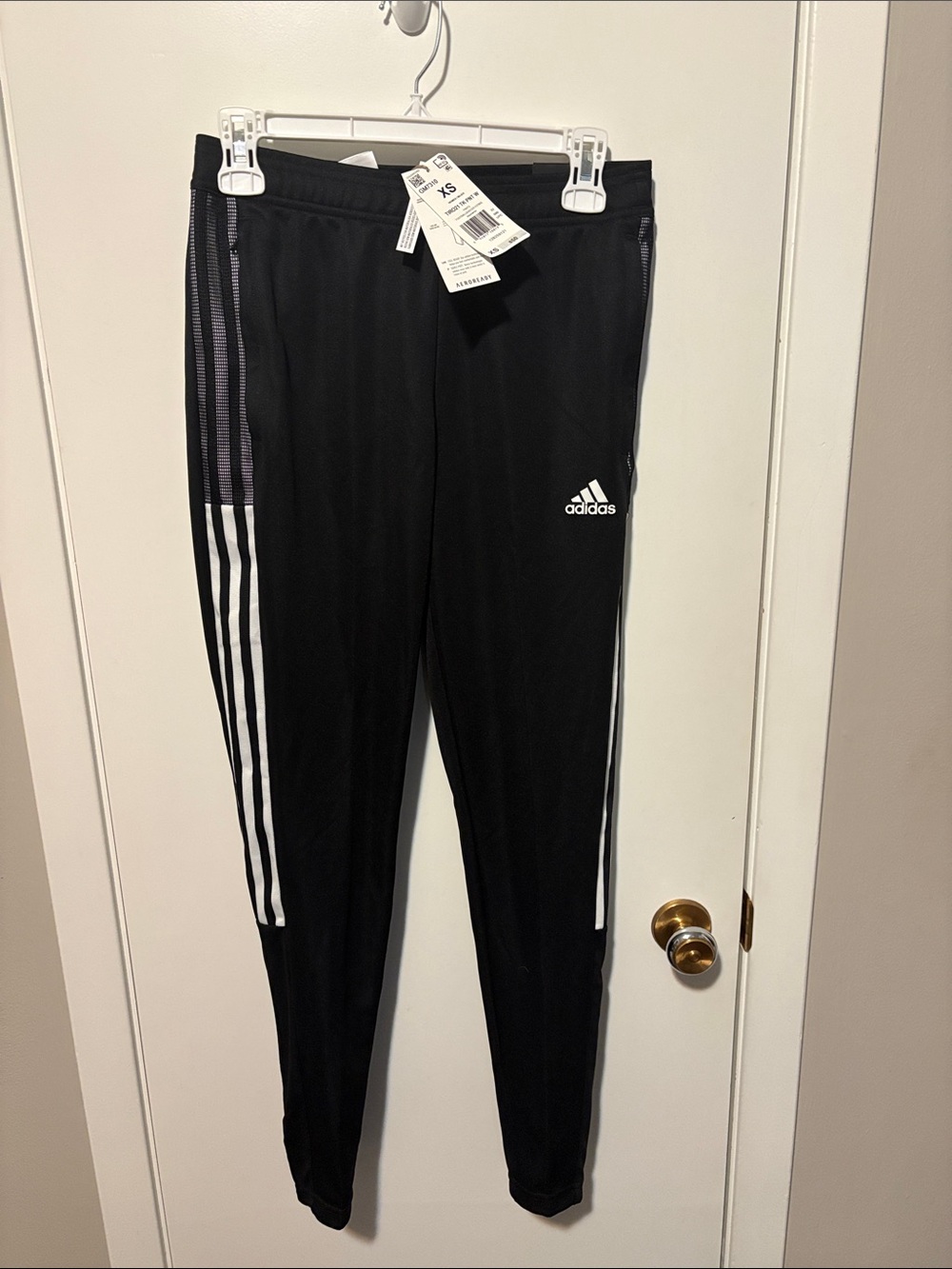 New adidas Black Joggers with White Side Stripes